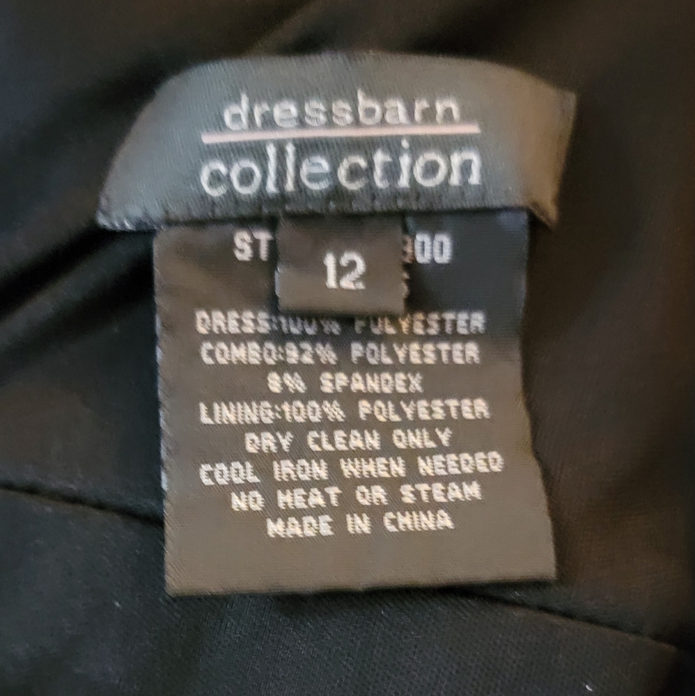 Dressbarn Black and Silver Dress Size 12 - Picture 3 of 7